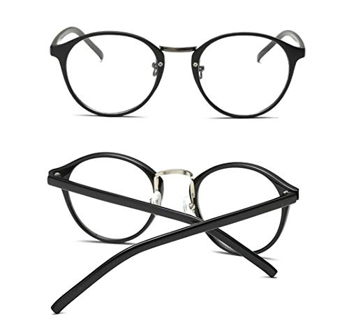 Flydo Retro Montura para Gafas de Vista Antiguas Visión Clara Glasses Cristal Lente Transparente Hombre y Mujer