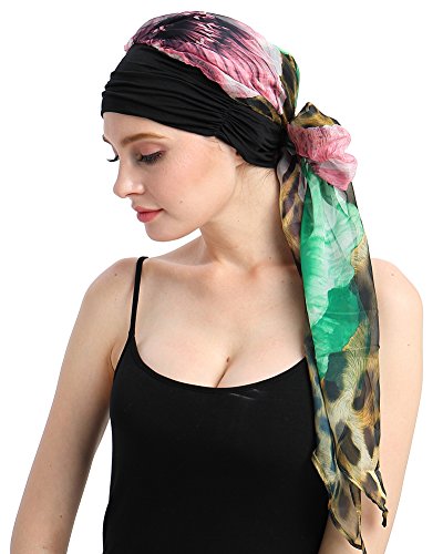 FocusCare Chemo Sombrero Turbante pañuelos en la Cabeza pre - Atado Headwear Bandana para el cáncer