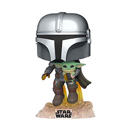 Funko- Pop Star Wars: The Mandalorian-Mando Flying w/Jet Pack Figura Coleccionable, Multicolor (50959)