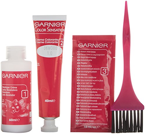 Garnier Color Sensation - Tinte Permanente Ultra Negro 1.0, disponible en más de 20 tonos