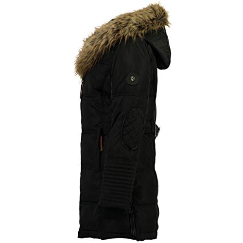 Geographical Norway Belissima - Chaqueta de invierno para mujer con capucha de piel XL negro XL