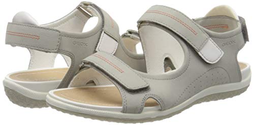 Geox D Sandal Vega A, Sandalia con Pulsera para Mujer, Gris (Grey C1006), 38 EU