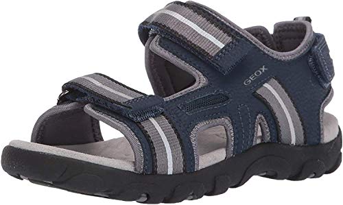 Geox JR Sandal Strada A, Sandalias con Punta Abierta para Niños, Blue (Navy/Grey C0661), 31 EU