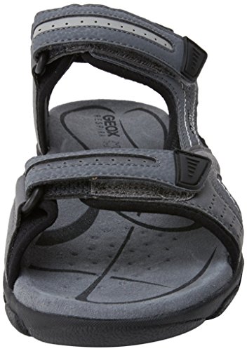 Geox UOMO Sandal Strada D, Sandalia con Pulsera para Hombre, Gris, 43 EU