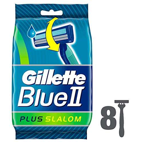 Gillette - Blue II Plus Maquinilla de afeitar desechable (paquete de 8)