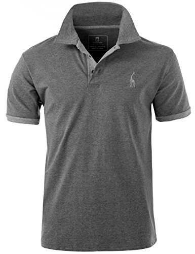 GLESTORE Polo para Hombre de Manga Corta Collar Camisa Golf MT1030 de Tenis Camiseta Azul Negro Gris Rosa M-XXL