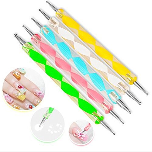 Goliton Nail Art Design Pintura Pening Detailing Pen de Bobeau Nail Art Manicura y pedicura decorar uñas decoración (5PCS)