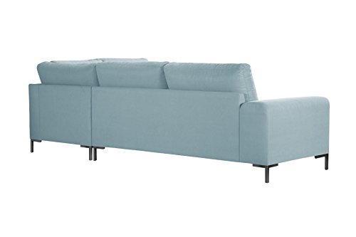 Guy Laroche Home - Sofá esquinero vertical fijo Harmony Big, color menta, color pastel