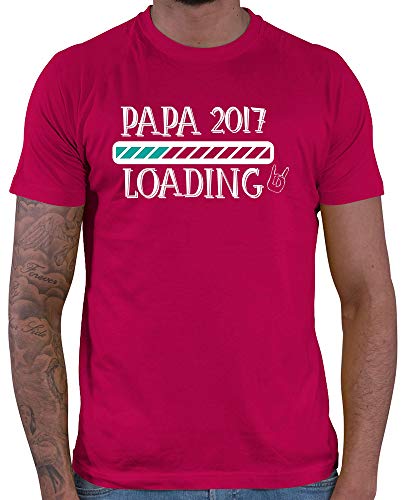 Hariz – Camiseta para hombre, diseño de papá Loading 2017, versión 2, día del padre y tarjeta de regalo Color rojo. XXL