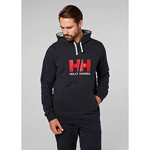 Helly Hansen Logo Hoodie Sudadera para hombre con capucha, sudadera casual de algodón para uso diario y actividades al aire libre