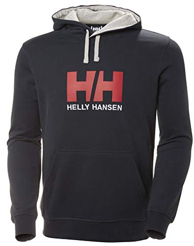 Helly Hansen Logo Hoodie Sudadera para hombre con capucha, sudadera casual de algodón para uso diario y actividades al aire libre