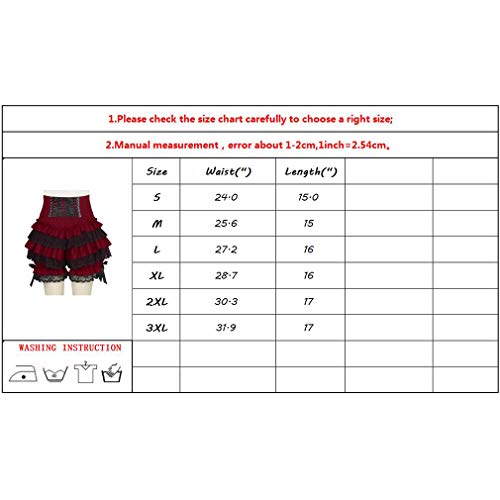 hibote Mujer Retro Pantalones Cortos Cintura Alta Steampunk Leggings Capas Encaje Suelto Pantalones Sexy Lolita Cosplay Pantalones Cortos