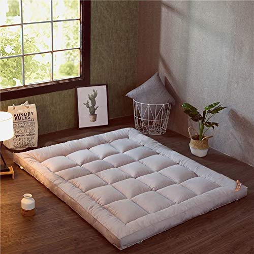 HM&DX Plegable Colchón Suelo Tatami, Grueso Acolchado Suave Antiescaras Colchón futon Dormir Mat para Dormitorio Alcoba -Gris 135x200cm(53x79inch)