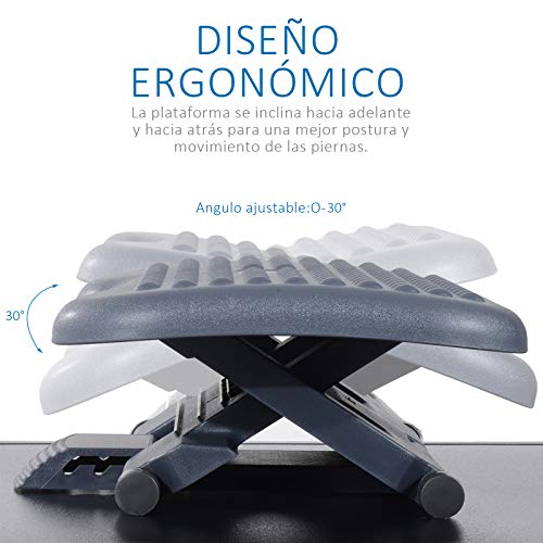 HOMCOM Reposapies de Oficina Ajustable Ergonomico Escritorio Oficina Soporte para Pies Reposapies Ajustable Ergonomico para Escritorio Oficina Soporte para Pies Nuevo