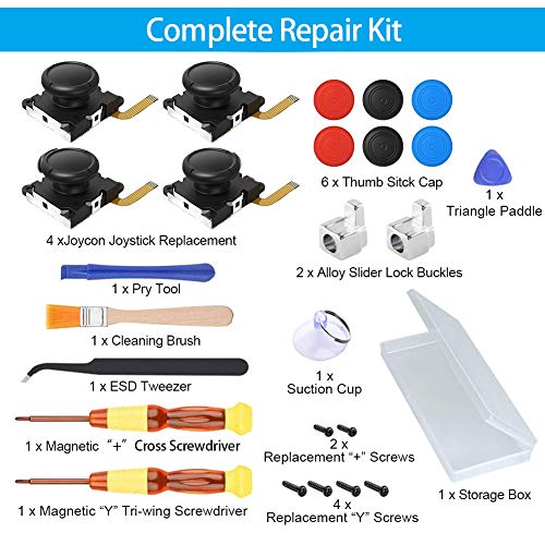 Homealexa 4 paquetes de 3D Joysticks Analógicos para Nintendo Switch Joy-Con, con Destornillador Herramientas de Reparación