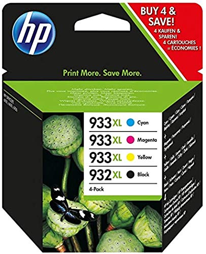 Hp C2P42Ae 932Xl/933Xl Cartucho de Tinta Original, 4 Unidades, Negro, Cian, Magenta y Amarillo