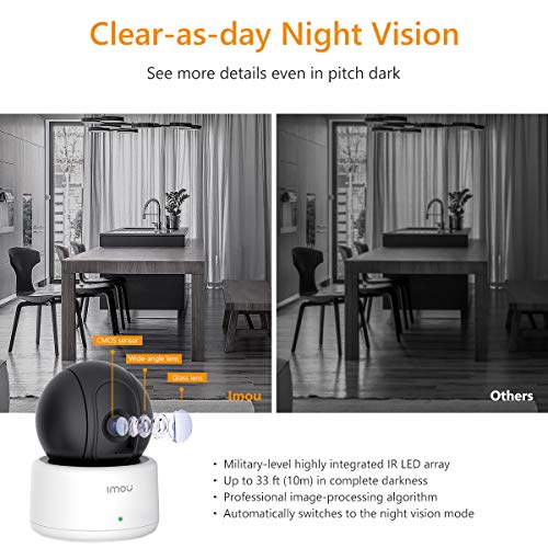 Imou 1080P Cámara de Vigilancia Interior Visión Nocturna, Cámara IP WiFi con Detector de Movimiento, Audio Bireccional, Compatible con Amazon Alexa/Google Home (Ranger)