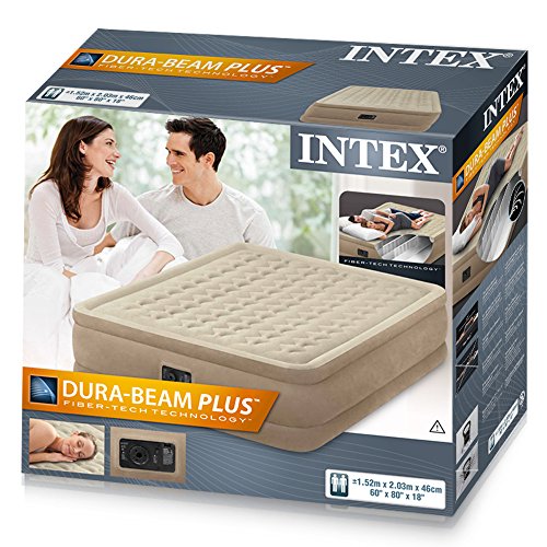 Intex 64458 - Colchón hinchable Dura-Beam Plus UltraPlush 152 x 203 x 46 cm