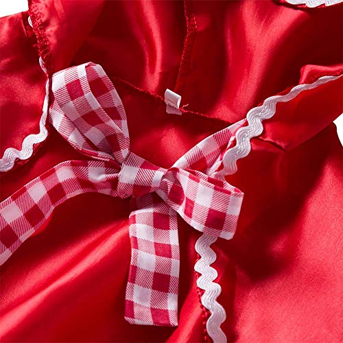 IWEMEK Disfraz Caperucita Roja Niña Vestido de Princesa tutú + Capa con Capucha Disfraces de Carnaval Fiesta Halloween Navidad Trajes Cosplay Fancy Dress Up Infantil Bebé Ropa Rojo 5-6 años