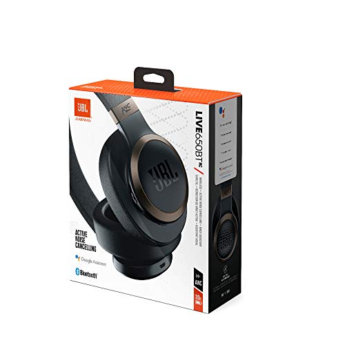 JBL LIVE 650BTNC - Auriculares Inalámbricos con Bluetooth y cancelación de ruido, sonido de calidad JBL con asistente de voz integrado, hasta 30h de música, negro