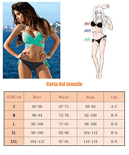 JFAN Traje De Baño Mujer Sexy Bañador de Baño Conjunto de Bikini Push up Sujetador Acolchado Traje de baño Bikini para Mujeres