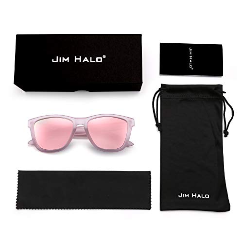 JIM HALO Gafas de Sol Retro Polarizadas Lente Reflexivo Espejo Anteojos Hombre Mujer