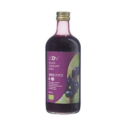 Jugo de Grosella Negra, Orgánico, 500 ml, Extraído 100% Directamente de Bayas Exprimidas, Rico en Vitamina C, Sin Azúcar Añadido, Sin Agua Añadida, Sin Aditivos, Cosechado en el Norte de Europa