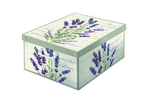 Kanguru Caja de Almacenamiento en cartòn Lavatelli, Lavanda con Tapa perfumada, facil Montaje, Resistente, 32x42x17,5cm, Media