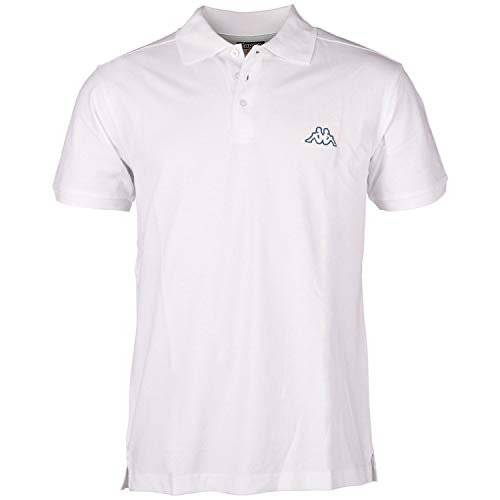 Kappa Polo Clásico Edición ZiATEC con práctica Bolsa de lavandería | Camisa de Golf básica de Mangas Cortas, Mezclas en Muchos Colores, Color:1 x Blanco, tamaño:5XL