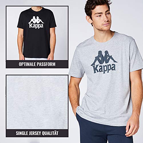 Kappa VEPPEL - Pack de 3 camisetas deportivas para hombre con cuello redondo y logo impreso para hombre - Camiseta de manga corta para deporte y ocio - Corte regular multicolor M