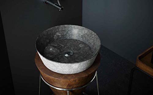 LAVABO SOBRE ENCIMERA BATHCO DE STONE MADAGASCAR NEGRO MEDIDAS: 420×120