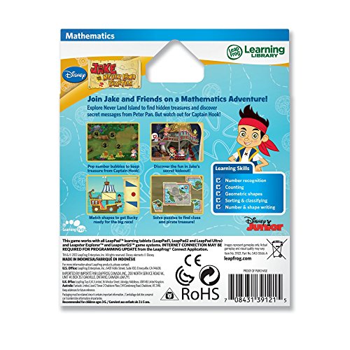 LeapFrog Explorer: Disney Jake and The Never Land Pirates - Cartucho de Juego par LeapPad y Leapster