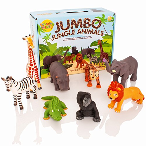 Learning Minds Conjunto de 8 Figuras Jumbo Jungle Animal - 18 Meses +