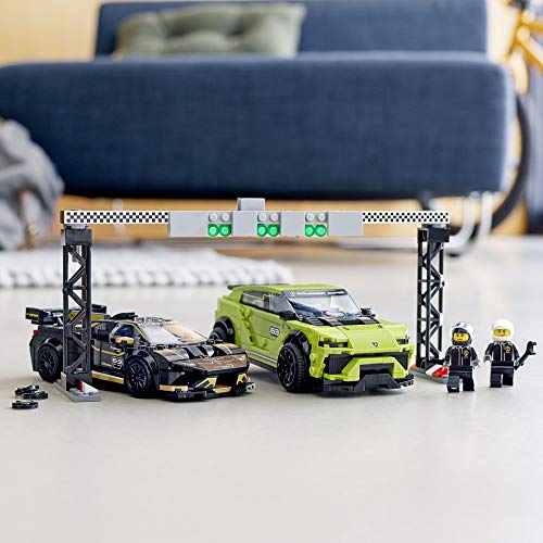 LEGO Speed Champions - Lamborghini Urus ST-X & Lamborghini Huracán Super Trofeo EVO, Set de Construcción con 2 Coches para Jugar a las Carreras (76899)