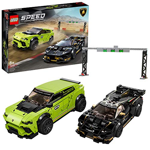 LEGO Speed Champions - Lamborghini Urus ST-X & Lamborghini Huracán Super Trofeo EVO, Set de Construcción con 2 Coches para Jugar a las Carreras (76899)