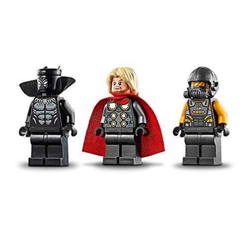 LEGO Super Heroes - Vengadores: Ataque en Moto, Juguete de Construcción de Vehículo para Recrear al Aventuras de los Superhéroes, Incluye Minifiguras de Black Panther y Thor (76142)