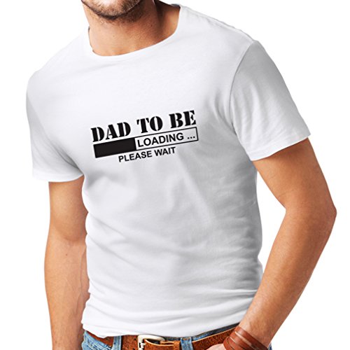 lepni.me Camisetas Hombre Padre Futuro, Anuncio de Embarazo, Ideas de Regalos Divertidos para Papi (Large Blanco Negro)