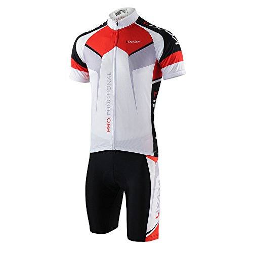 Lixada Maillots de Ciclismo Hombres Camiseta y Pantalones Cortos de Ciclismo Conjunto de Ropa Para Ciclismo Al Aire Libre