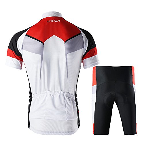 Lixada Maillots de Ciclismo Hombres Camiseta y Pantalones Cortos de Ciclismo Conjunto de Ropa Para Ciclismo Al Aire Libre