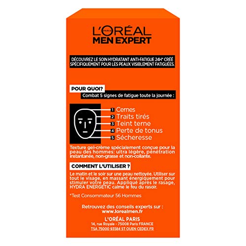 L'Oréal Men Expert Hydra Energetic Soin Hydratant Anti-Fatigue Visage Homme 50 ml