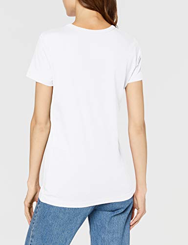 Love Moschino Short Sleeve Jersey Stretch T-Shirt_Heart & Turbo Logo Print Camiseta, Blanco (Optical White A00), 42 (Talla del Fabricante: 46) para Mujer