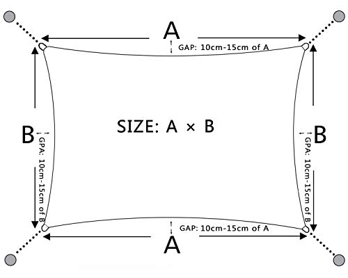 LOVE STORY Toldo Vela de Sombra(HDPE) Rectangular 2×3m Crema Protección UV para Terraza Camping Jardín al Aire Libre