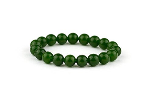 LOVEKUSH Dark Jade Bracelet, Dark Green Bracelet, Jade Green Jewelry, Everyday Bracelet, Jade Jewelry Gift, Nephrite Bracelet, Imperial Jade 6mm Code- WAR9022