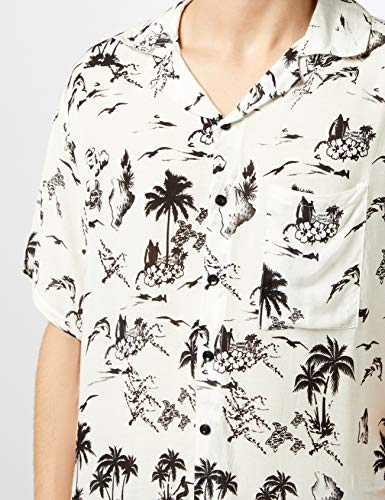 Lower East Le232 Camisa, Blanco (Weiß/schwarz), X-Large