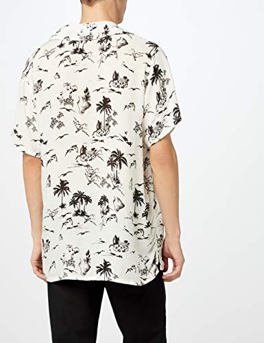 Lower East Le232 Camisa, Blanco (Weiß/schwarz), X-Large