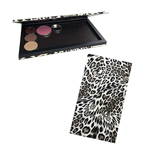 Lurrose Leopardo Impreso vacío paleta de maquillaje magnético para sombras de ojos resaltadores Blush Baked Powders Foundation