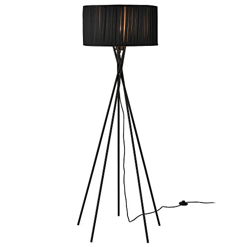 [lux.pro] Lámpara de pie 'Black Mikado' - Bombilla excluida - E27 / 60 W / 230 V - Negro (155cm - 48 cm) - Design