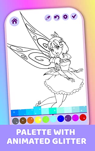 Magic Animated Shining Coloring Book For Little Fairies