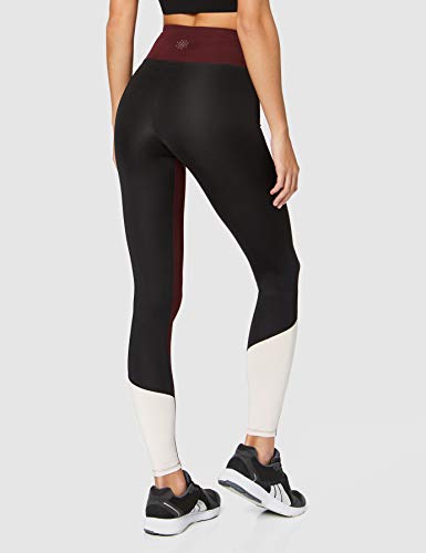 Marca Amazon - AURIQUE Bal1042 - Mallas de Entrenamiento Mujer, Rojo (Port Royale/Black/Blush), 40, Label:M