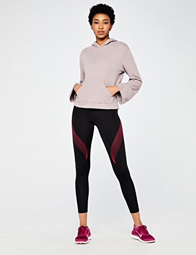 Marca Amazon - AURIQUE Bal181la18 - leggings deporte mujer Mujer, Negro (Black/love Potion), 40, Label:M